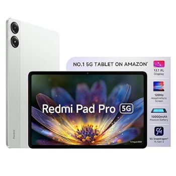 Redmi Pad Pro 5G | Snapdragon 7s Gen 2| 12.1-inch/30.7cm XL Display | 33+ Days Ultra-Long Standby | 10000mAh (typ) Battery | Powered by HyperOS | 8GB, 128GB | Wi-Fi 6 + 5G | Quick Silver