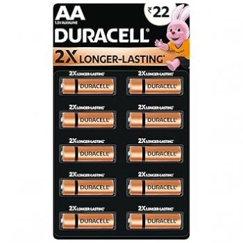 Duracell Alkaline AA Battery Chhota Power, 10 Pcs