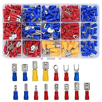 HASTHIP® 280pcs Wire Connector Jointer, Cable Connector Crimp Connectors Assortment Set, Electric Cable Lugs, Flat, Round Connectors, Fork, Ring Terminals, Butt Connectors Automotive Cable Terminals
