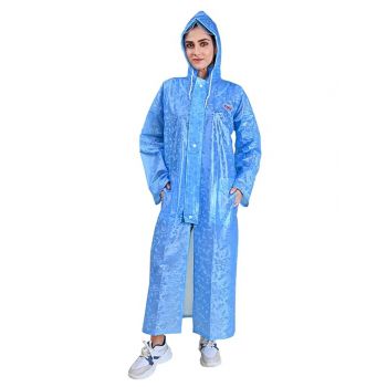 Rupa Pvc Women Rainwear For Women, Waterproof Pvc Rain Standard Length Jacket With Carry Bag, Petals Design, Pack Of 1