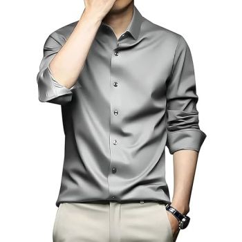 DEELMO Men's Satin Silk Regular Fit Shirt ( Pack of 1 )