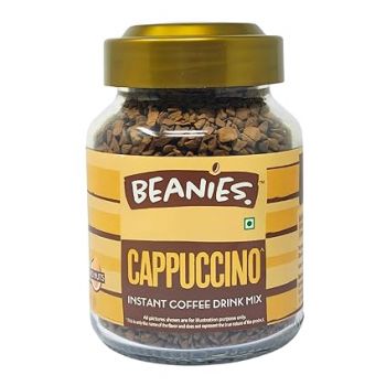 Beanies Cappucino Flavour Instant Coffee, 50g | Naturally Flavoured | Chocolate Cappucino Flavour | 100% Australian | Freeze- dried | Vegan | Nut-free