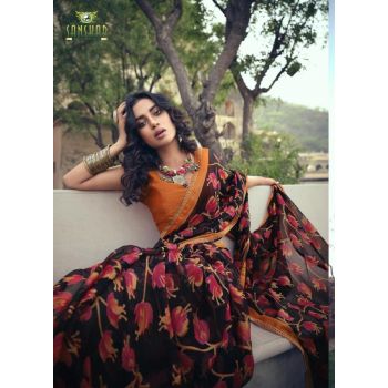 Fancy Wear Brasso Saree(12 Sets)