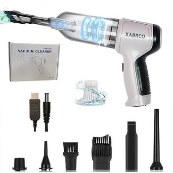 XABRCO Car Vacuum Cleaner 3 in 1 Portable Handheld Air Blower for Cleaning Dust 120W High-Power Vacuum Cleaner Home (Gray)