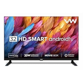 VW 80 cm (32 inches) Frameless Series HD Ready Android Smart LED TV VW32S (Black)