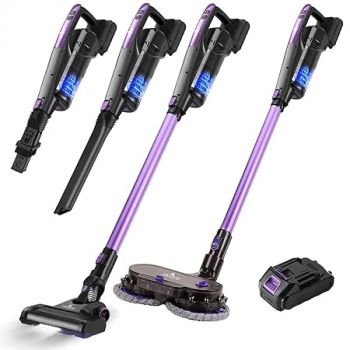 Akiara Cordless Vacuum Cleaner, 130W 10000 Pa Powerful Suction, Up to 45 Mins Runtime, 500 ML Dust Cup, 6-in-1 Stick Cleaner, Lightweight Vacuum for Carpet, Hard Floor, Home & Pet Hair – Purple