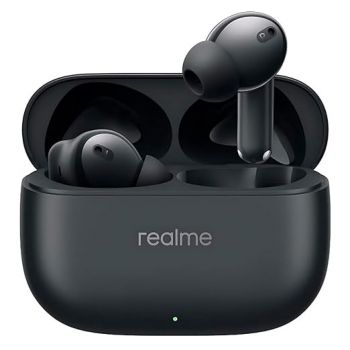 realme Buds T310 True Wireless in-Ear Earbuds with 46dB Hybrid ANC, 360° Spatial Audio, 12.4mm Dynamic Bass Driver, Upto 40Hrs Battery and Fast Charging (Vibrant Black)