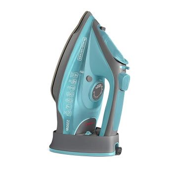 Black+Decker Cordless Steam Iron|350ml,2200W, 2-Yr Warranty|Iron for Clothes,Iron Box,Steam Press,Steam Iron Press with Anti-Drip & Auto Shut Off,Non-Stick Ceramic Sole, 30g/min Steam Output(Green)