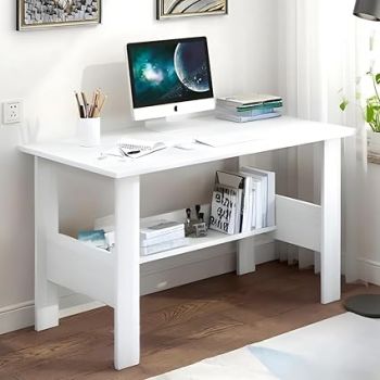 Callas Computer Desk Home/Office Desk | Writing Study Desk | Laptop Table | Modern Simple Desk | Small Desks for Small Spaces | Sturdy Desk for Home, Office, Bedroom, Living Room (ST-09-White