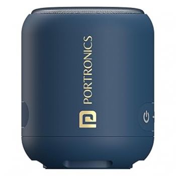 Portronics SoundDrum 1 12W TWS Portable Bluetooth Speaker with Powerful Bass, Bluetooth 5.3V, 360° Surround Sound, USB Drive in, Type C Fast Charging(Blue