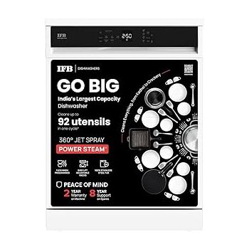 IFB 14 Place Settings with DeepClean® Technology Freestanding Dishwasher (Neptune FX14, White, 70° Hot Water Wash with Hygienic Steam Drying, Perfect for Indian Utensils)