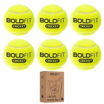 Boldfit Tennis Ball for Cricket Soft Tennis Cricket Ball Lightweight Cricket Tennis Ball Tennis Balls for Tournament Street Match Lawn Tennis Ball Tennis Ball for Tennis Court Soft Tennis Ball 6 Pcs