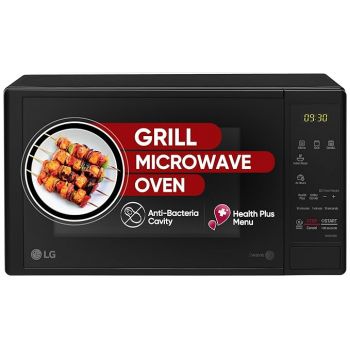 LG 20 L Grill Microwave Oven (MH2044DB, Black, Quartz Heater, I-Wave Technology, Indian Cuisine, Auto Cook Menu, Steam Clean, Anti-Bacterial Cavity & Health plus Menu)