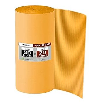 Buildskill Packing Material, Corrugated Roll, Brown Paper 2Ply 30"x20 meter, 150x100 GSM - Perfect Cardboard Sheets for Craft, Packaging Materials, Packing Paper, Cardboard Sheets, Home & Office Use