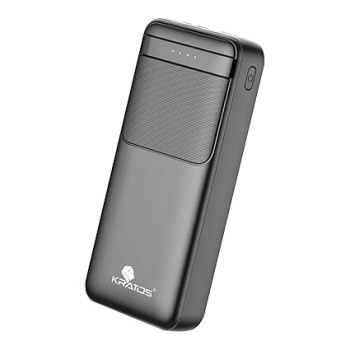 Kratos Legend Champ Power Bank 20000 mah Fast Charging, 22.5W Quick Charge, Dual USB & USB Type C Output & Input, LED Indicators, BIS Certified PowerBank for iPhone, Smartphones & Tablets, Black