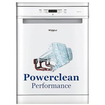 Whirlpool 14 Place Settings PowerClean Technology Dishwasher (WFC3C33 PF N IN, White, 30% extra space, 8 wash Programs, Ultra Quiet Performance)