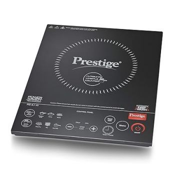 Prestige PIC 6.1 V3 PIC 2200 Watts Induction Cooktop |High Voltage Surge Protection| Automatic Whistle Counter | Feather Touch Buttons | Keep Warm Function |Dual Heat Sensor| Black