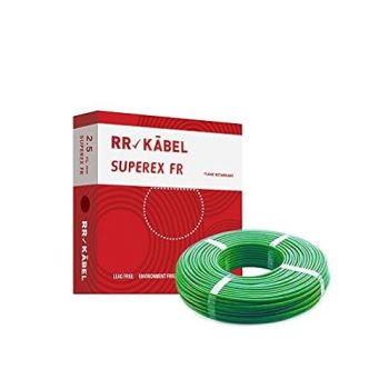 RR Kabel Superex Fr PVC Insulated 2.5mm Single Core Flexible Copper Wires & Cables for Domestic/Industrial Electric | Home Electric Wire | 90 Mtr |(Green)