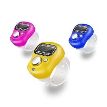 FreshDcart Number Clicker Tally 5-Digit Counter Finger Ring Electronic Light Digital Counting Plastic Machine for Cricket Umpire and Various Counting Purpose (3qty, Multicolour)