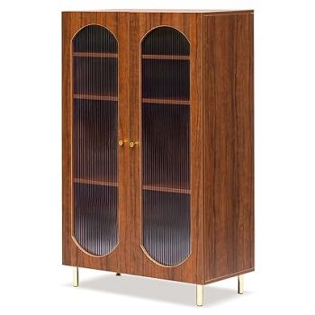 Rocco Stellar Multipurpose Storage Cabinet for Living Room, Kitchen, Office, Sideboard (Teak Brown, Tall Size)