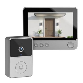 Wireless Video Doorbell with 4.3" LCD Display Screen | 70° Wide Angle | 2 Way Audio | Night Vision Smart Digital Doorbell Intercom System