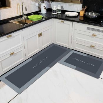 Rewup-2 Pcs Kitchen Mats, Waterproof Memory Foam Kitchen Rugs, Standing Desk Mat Floor Mats, Comfort Runner Rug Carpets for Kitchen Floor, Sink (DeccoT) Brand: Rewup