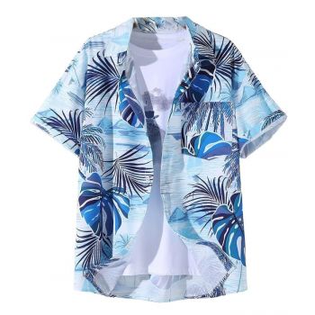 LERIYA FASHION Men's Rayon Regular Fit Casual Stylish Printed Formal Half Sleeve Shirt 2XL