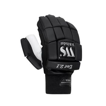 WHITEDOT SPORTS Leather Whitedot Dot 2.1 Cricket Batting Gloves||Suitable For Mens|Adult|Large Right Hand||Black