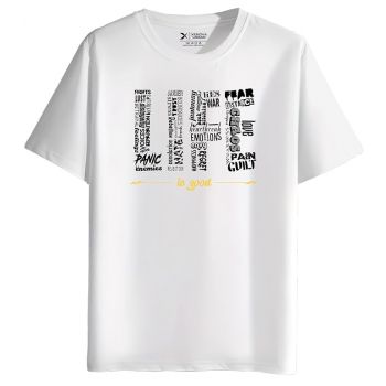 XENOVAURBAN Men's Graphic Printed RN-Life Round Neck Regular and Plus Size Cotton T-Shirt