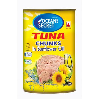 Oceans Secret Tuna Chunks in Sunflower Oil 400g (Pack of 2) | Immunity Booster | Superfood |