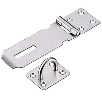 A Z Collection Stainless Steel Padlock Hasp Heavy Duty and Staple with Screws, Door Clasp Gate Lock Shed Latch Padlock Staple for Door Window Cabinet Pet Cage Crate Fitting Accessories (2 PCS)