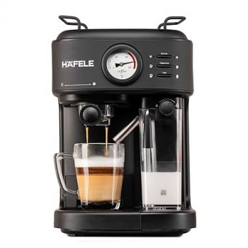 Hafele U-Kaffee Plus Coffee Machine, 15-Bar Pump Pressure, Single/ Double Espresso, Cappuccino & Latte,Removable Milk Tank (500 ml), Seamless Frother System, Thermoblock Technology, 1250W