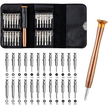 25 in 1 Precision Small Magnetic Screwdriver Set Multi Pocket Repair Tool Kit for Mobile, Laptop, Electronics, iPad, Mackbook, Watch