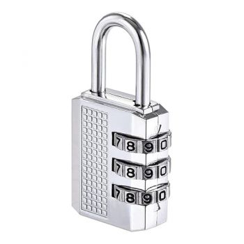 GLUN® Small Luggage Lock 3 Dialer Rechangable Number Lock for Luggage, Suitcase, Bag, & Travel Bags, Combination Pad Lock
