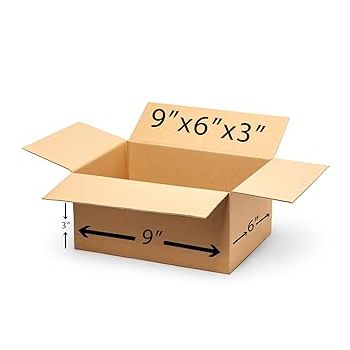 BonKaso Blueprint Premium Eco-friendly 3 Ply Corrugated Packing Box for Secure Shipping, Moving, Courier & Goods Transportation, Brown, 9x6x3 Inches - (Pack of 25)