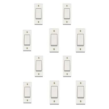 ROHS APPROVED 6Amp Non-Modular Electrical Switch with Screws, Polycarbonate Body, Heavy Duty, Suitable for Home & Office Use Color - White (Pack of 10)