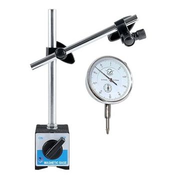 Mass Pro Adjustable Magnetic Stand + Dial Indicator Gauge – High-Precision Measurement Tool (0-10mm/0.01mm) for Engineering, Automotive & Industrial Use