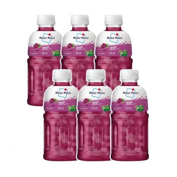 Mogu Mogu Grape Juice 25% with NATA De Coco 300 ml (Pack of 6)