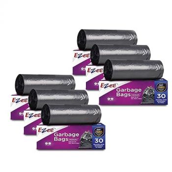 Ezee Garbage Bags - 48x54 cm (6 Rolls, 180 Bags, Medium)
