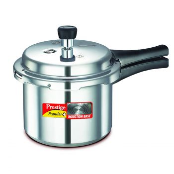 Prestige Popular Plus Induction Base Aluminium Outer Lid Pressure Cooker, 3 Litres, Silver, 3 Liter