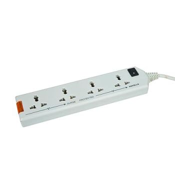 Havells 240V 6A Four-Way 1440W Extension Board With wire (White)- 1.5 Metre ( Surge and Spike Guard)