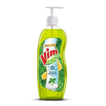 Vim ProClean Dishwash Liquid Gel with Mint, Cooling Freshness, Removes tough grease and odours, 750 ml