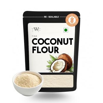 TWF Coconut Flour | 1kg | Stone Ground | Gluten Free | Low Carb Coconut Powder | Supports Keto Diet | Paleo Friendly | Chemical Free | Ideal for Baking | Nariyal Powder | Grain Free | 100% Natural Nariyal