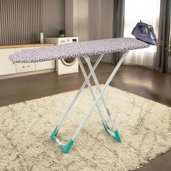 Amazon Brand - Solimo Wooden Ironing Board/Table with Iron Holder, Foldable & Adjustable (116 x 40cm)