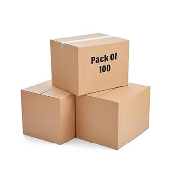 Kuber Industries Corrugated Box | 3 Ply Corrugated Packing Box | Corrugated for Shipping | Corrugated for Courier & Goods Transportation | Packing Storage Box | 100 Pcs Set | P02 | Brown