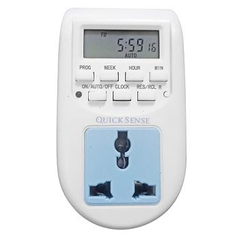 Quick sense (Qs-T1) : 230 Volt (24x7) Digital Programmable Timer Electronic Timer230V 24x7 Energy Saving Socket Type Digital Programmable Plastic Electronic Timer (White)