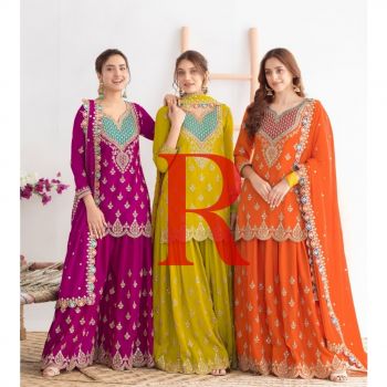 Repurchase Premium Chinnon Designer Heavy Worked Suits (4 Pcs)