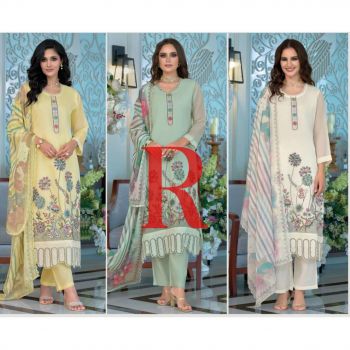 Repurchase High Quality Organza Emboidered Ready Made Suits (3 Pcs)