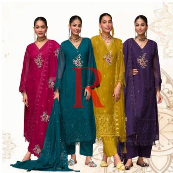 Repurchase Pari Organza Embroidered Ready Made Collection (4 Pcs)