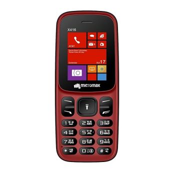 Micromax All-New X416 keypad Mobile with 1.8" Screen|Auto Call Recording | Power Saving Mode| Bright Torch | Expandable Storage Upto 16GB | Wireless FM | Black & Red|